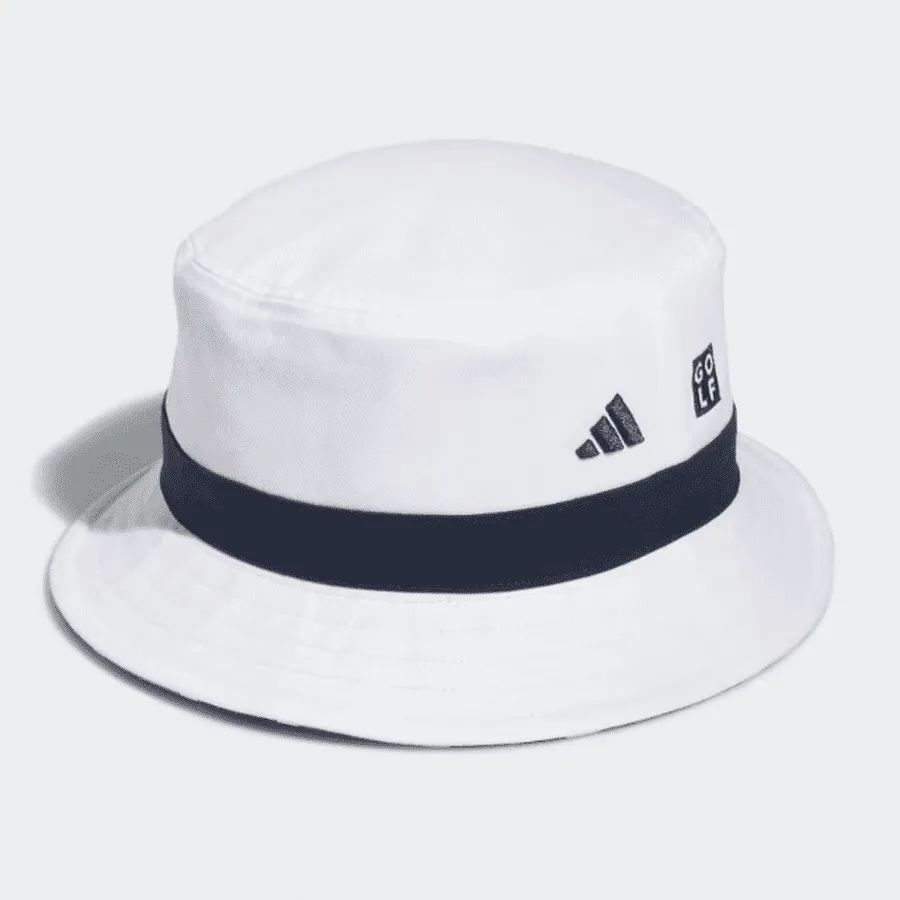 Adidas White Plaid Reversible Golf Bucket Hat