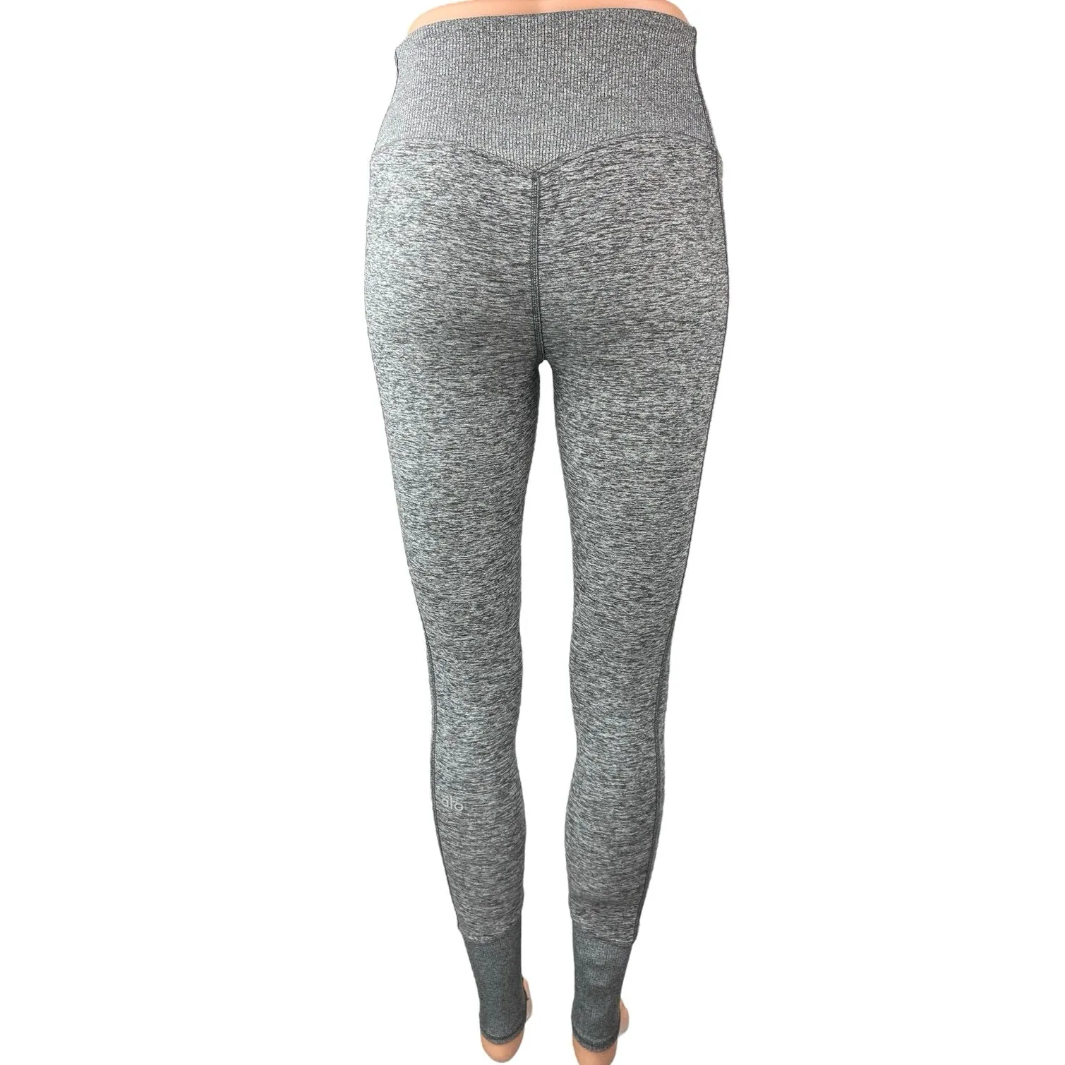 Alo Yoga Gray Heather High Rise Yoga Workout Athletic Leggings Pants Size XS