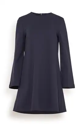 Bell Sleeves Dress in Navy Blue