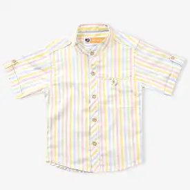 Boys Yarn Dyed Casual Shirt H/S-C.Stripe