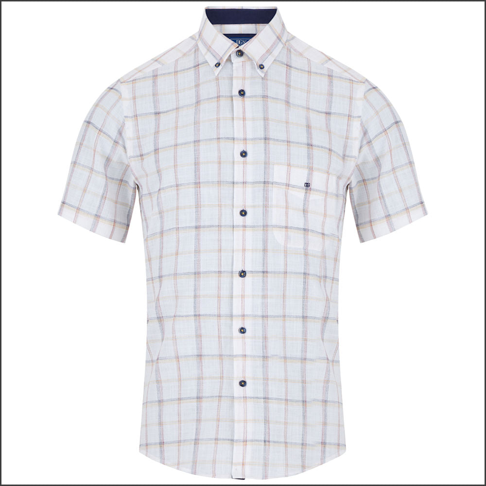 Dg's White Multi Check SS Shirt-