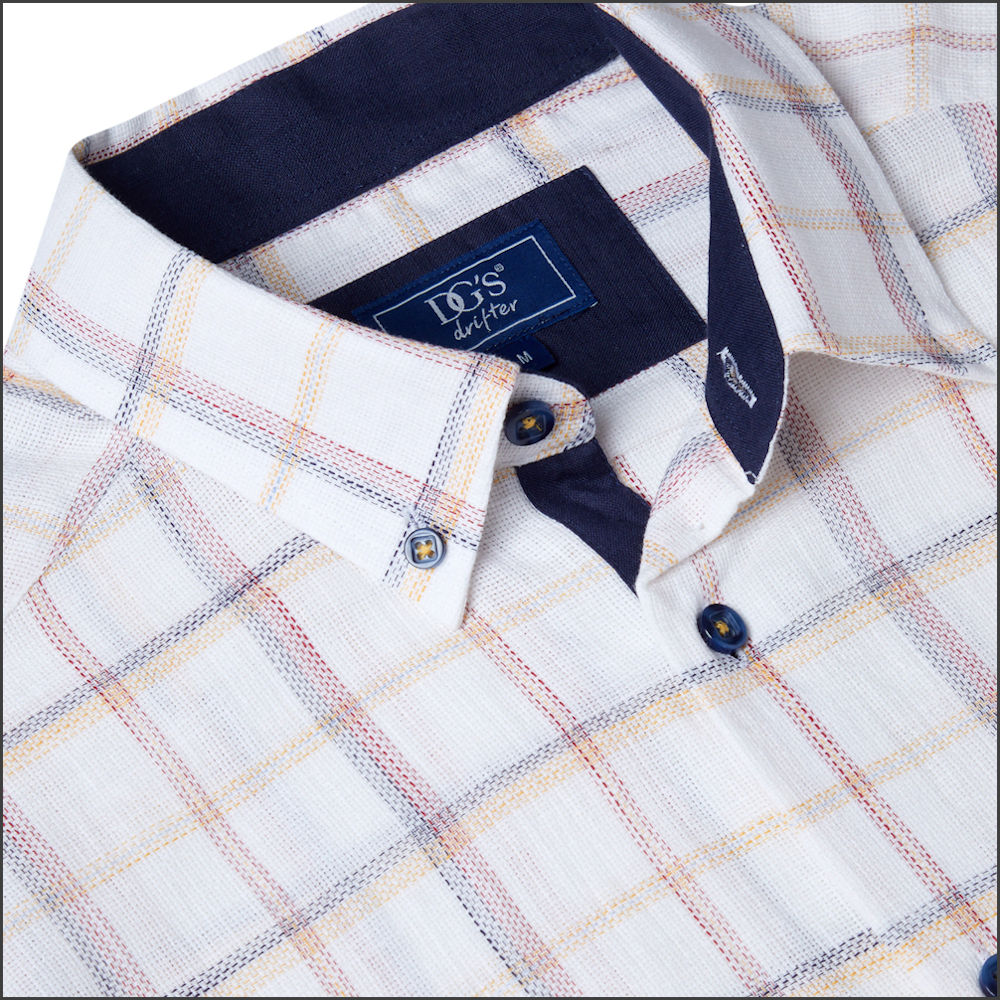 Dg's White Multi Check SS Shirt-