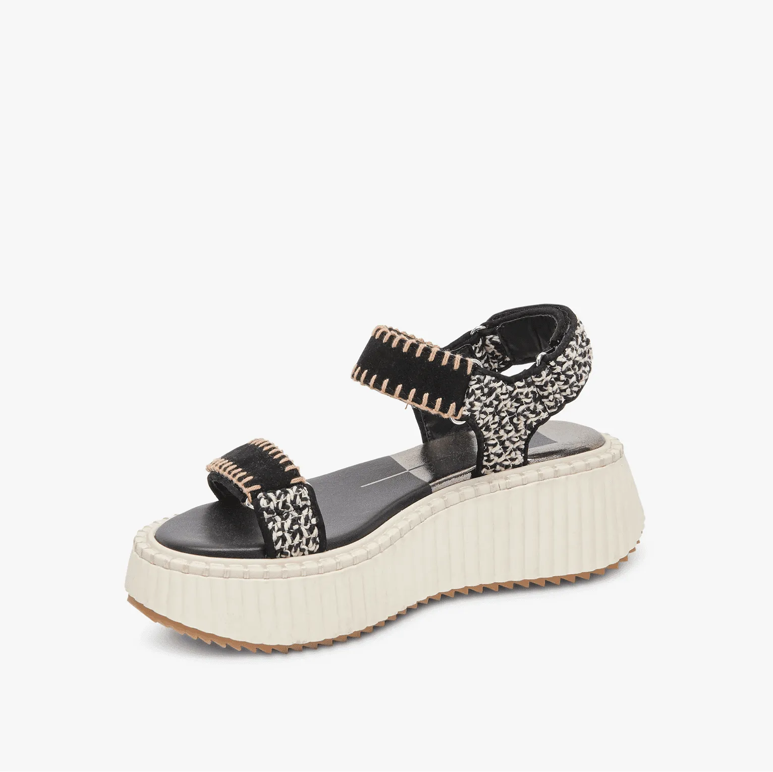 Dolce Vita Debra Sandals in Black White Nubuck