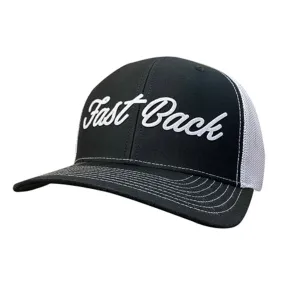 Fast Back Black & White Script Cap