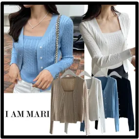 I AM MARI  |Casual Style Street Style Logo Cardigans