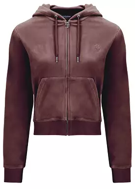 Juicy Couture Robertson Classic Velour Hoodie - Bitter Chocolate