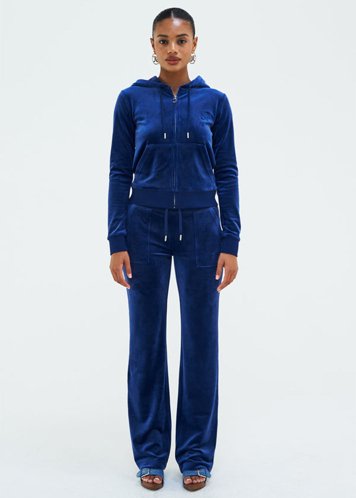 Juicy Couture Robertson Classic Velour Hoodie - Blue Depths