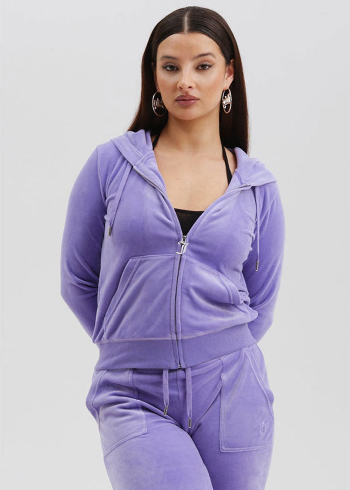 Juicy Couture Robertson Classic Velour Hoodie - Dahlia Purple