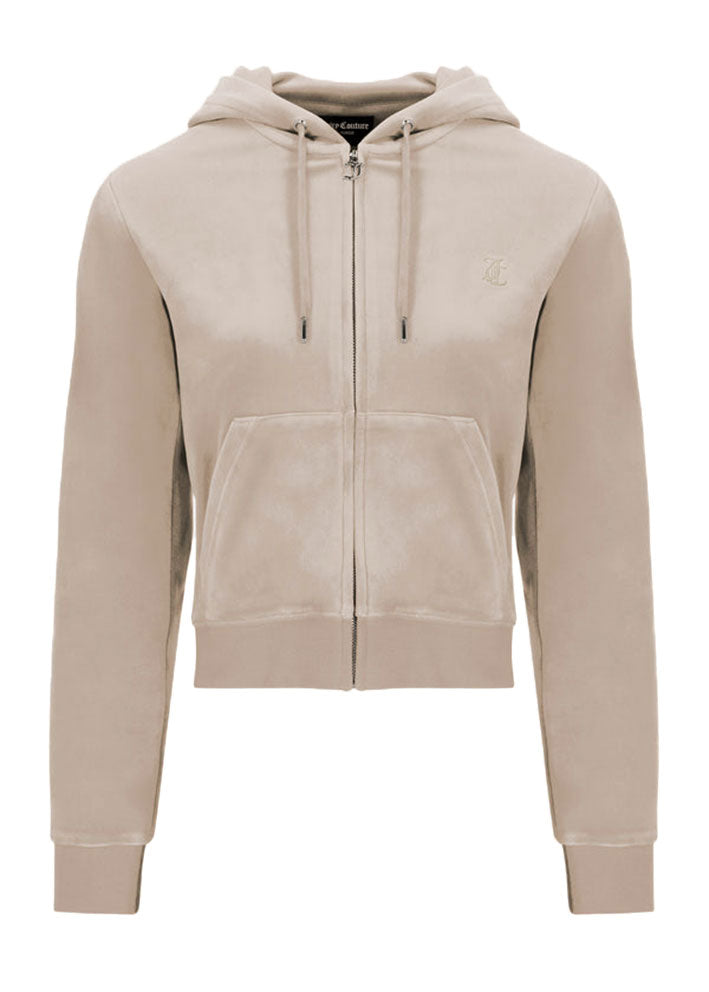 Juicy Couture Robertson Classic Velour Hoodie - String Sand