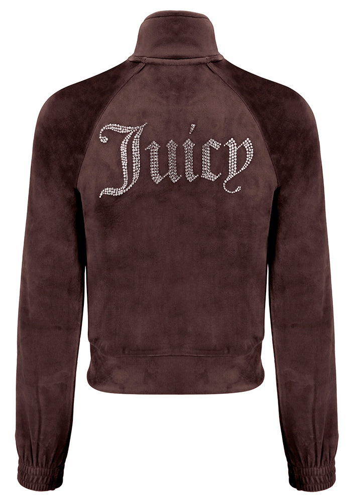 Juicy Couture Tanya Diamante Track Cardigan - bitter chocolate