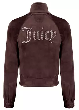 Juicy Couture Tanya Diamante Track Cardigan - bitter chocolate