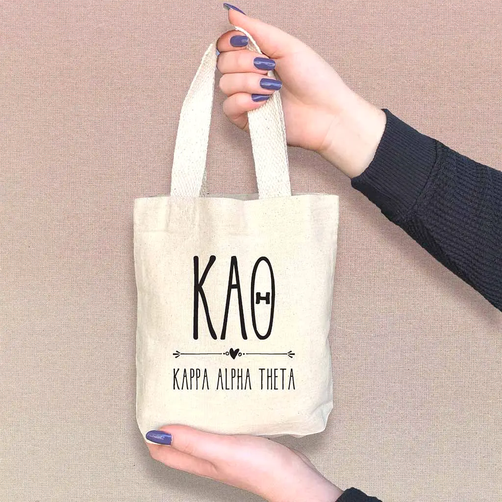 Kappa Alpha Theta Boho Design on Mini Tote Gift Bag