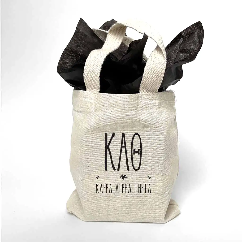 Kappa Alpha Theta Boho Design on Mini Tote Gift Bag