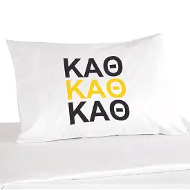 Kappa Alpha Theta Sorority Letters in Sorority Colors Pillowcase