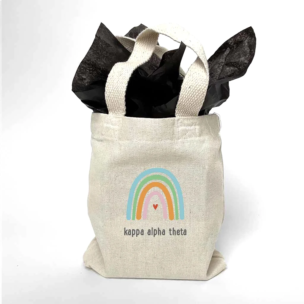 Kappa Alpha Theta Sorority Rainbow Mini Tote Gift Bag