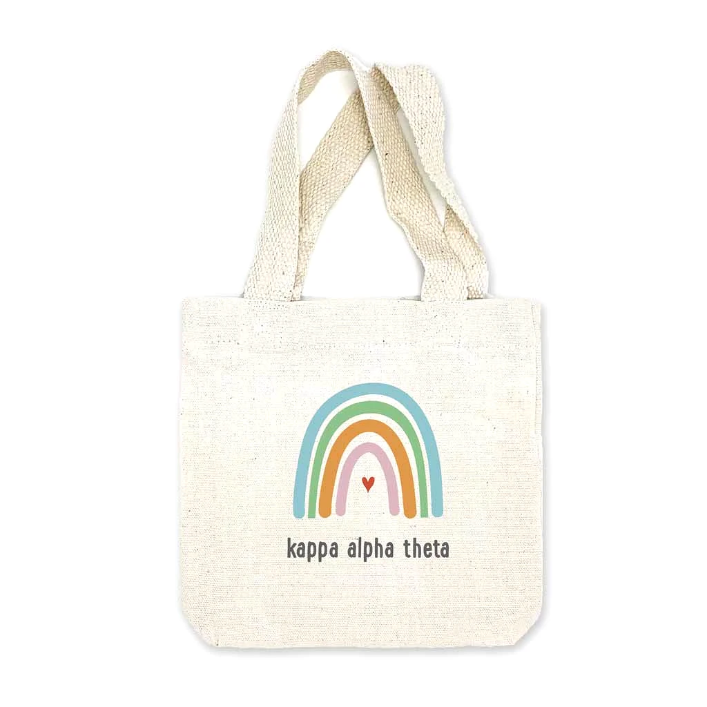 Kappa Alpha Theta Sorority Rainbow Mini Tote Gift Bag