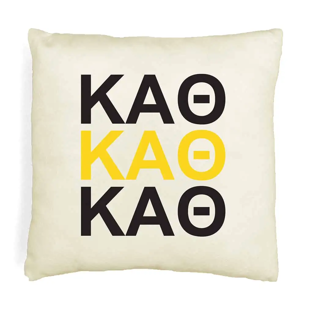 Kappa Alpha Theta Throw Pillow Cover with Greek Letters