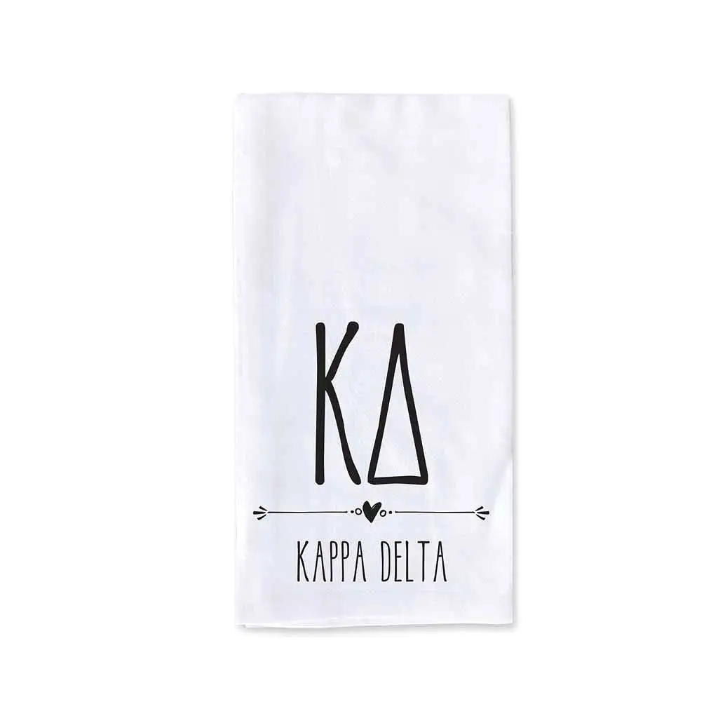 Kappa Delta Sorority Kitchen Towel with Boho Design