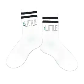 Kappa Delta Sorority Socks for your Big and Little with Greek Letters on Striped Cotton Crew Socks