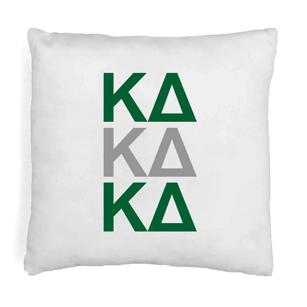 Kappa Delta Throw Pillow Cover with Greek Letters