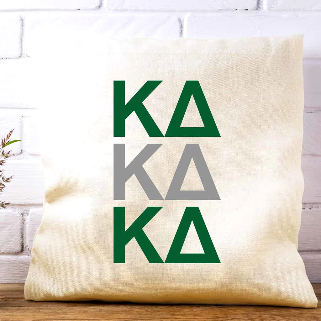 Kappa Delta Throw Pillow Cover with Greek Letters