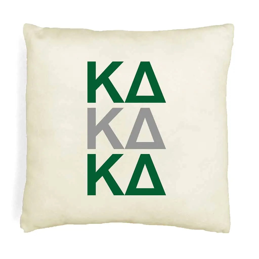 Kappa Delta Throw Pillow Cover with Greek Letters