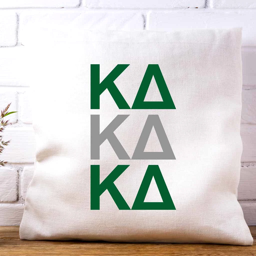 Kappa Delta Throw Pillow Cover with Greek Letters