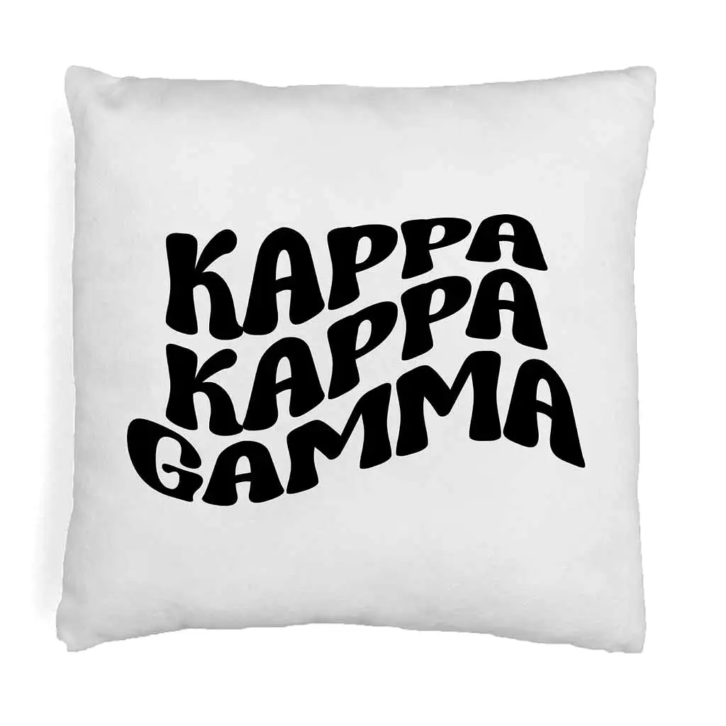 Kappa Kappa Gamma Greek Mod Design on a Sorority Throw Pillow Cover for Dorm Room or Apartment Decor