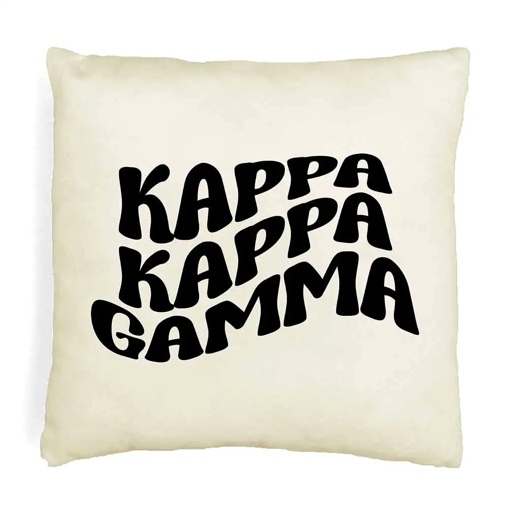 Kappa Kappa Gamma Greek Mod Design on a Sorority Throw Pillow Cover for Dorm Room or Apartment Decor