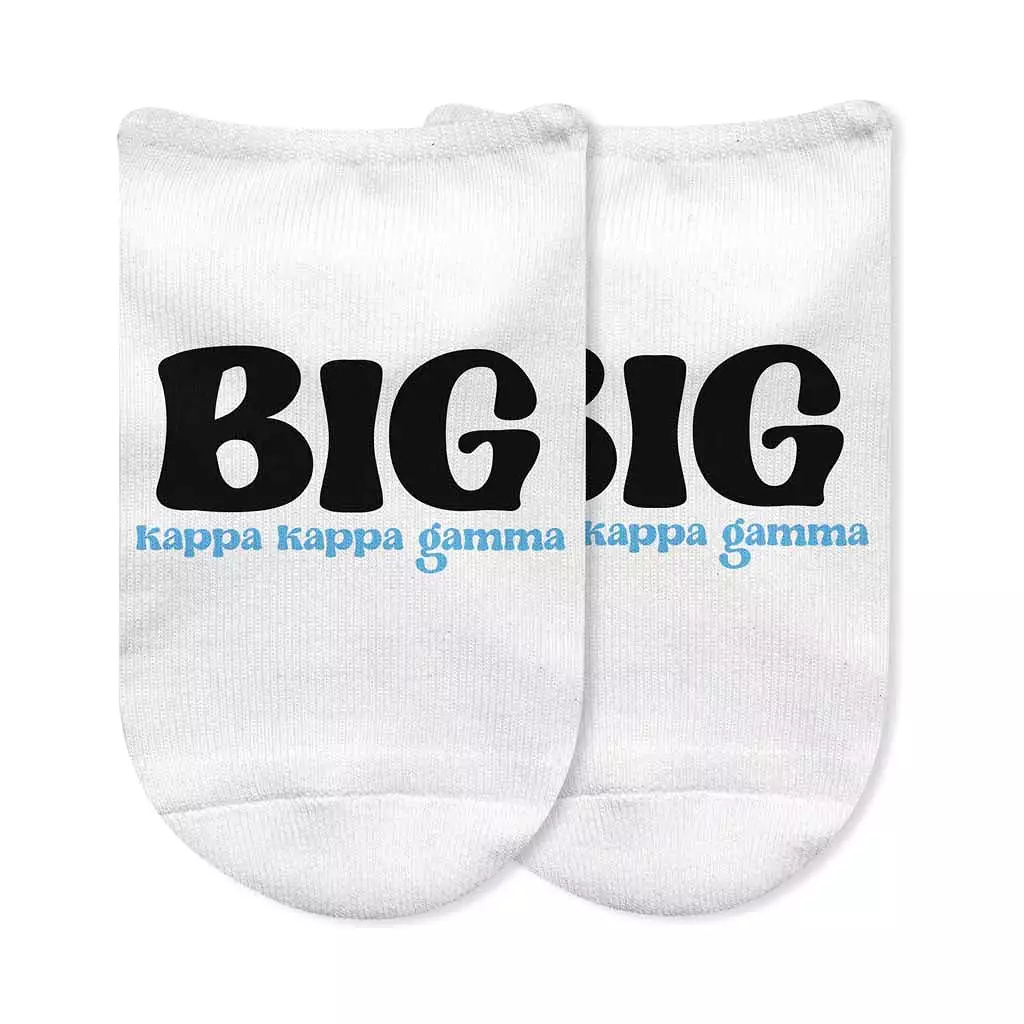 Kappa Kappa Gamma No Show Socks for Bigs and Littles