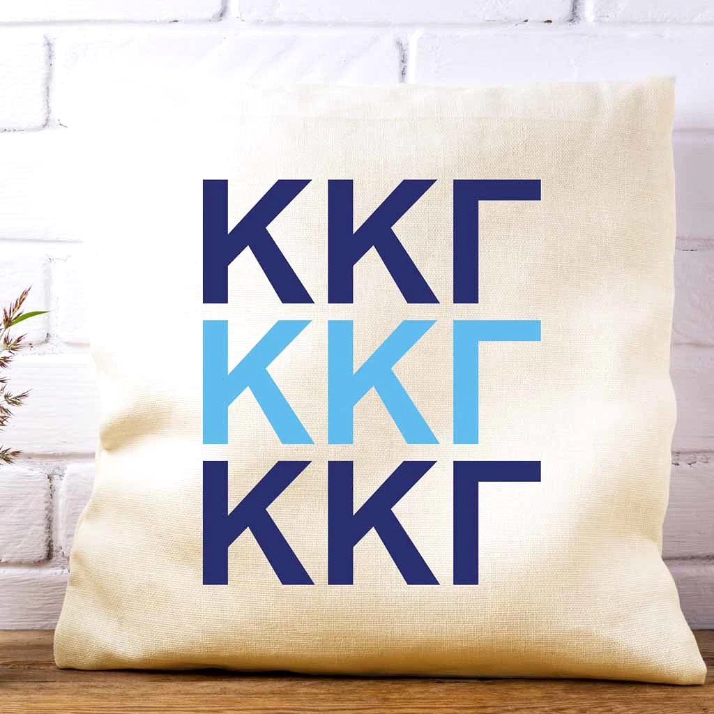 Kappa Kappa Gamma Throw Pillow Cover with Greek Letters