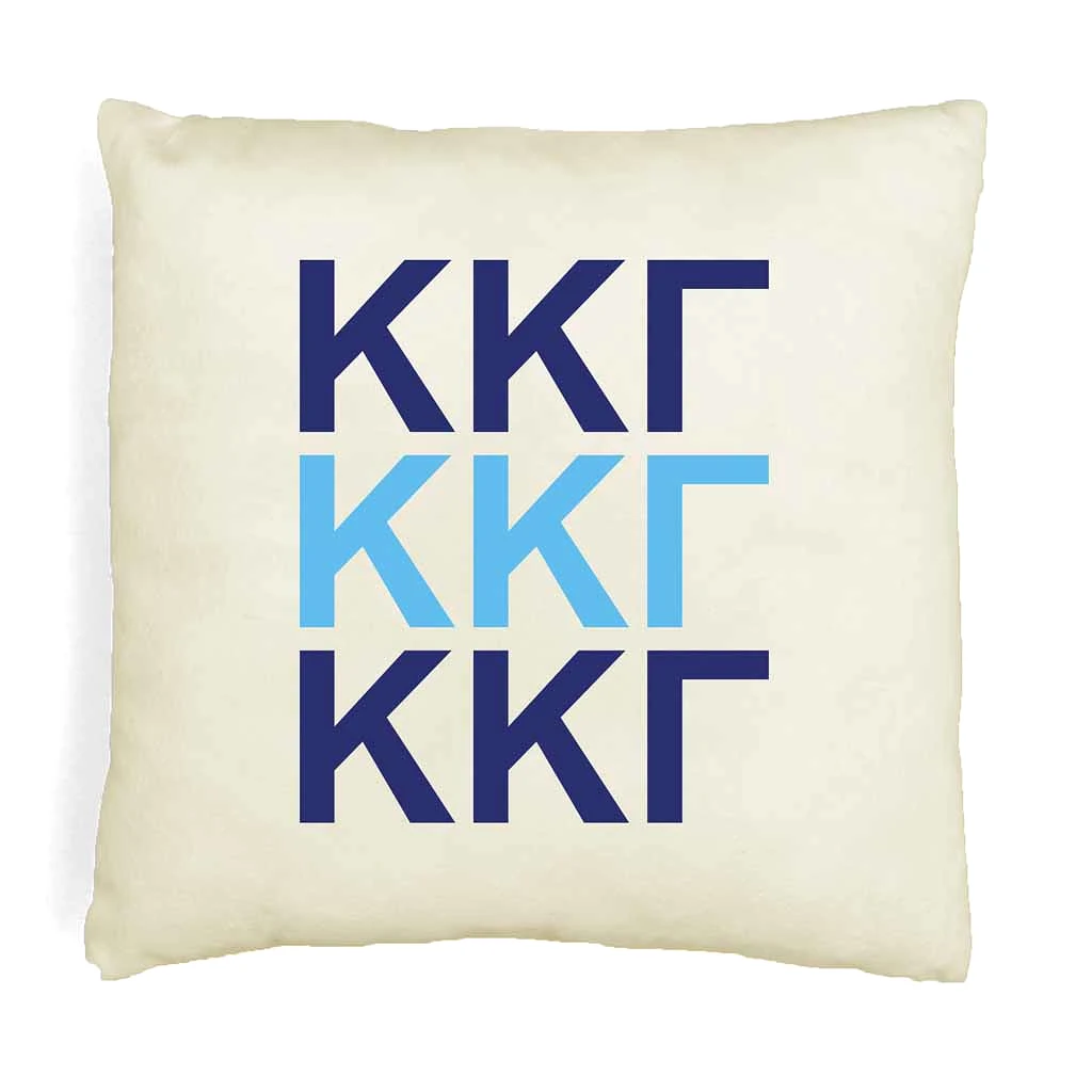 Kappa Kappa Gamma Throw Pillow Cover with Greek Letters