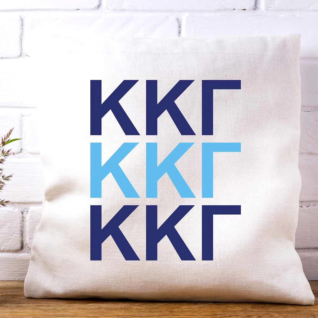 Kappa Kappa Gamma Throw Pillow Cover with Greek Letters