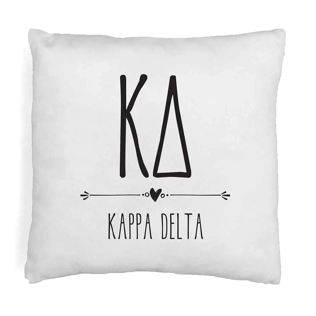 KD Greek Boho Sorority Throw Pillow Cover for Dorm or Apartment