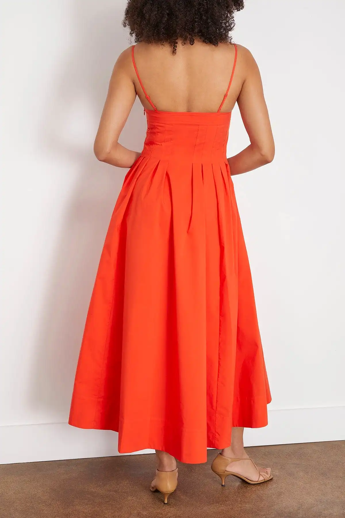 Kittiya Sleeveless Midi Dress in Flame