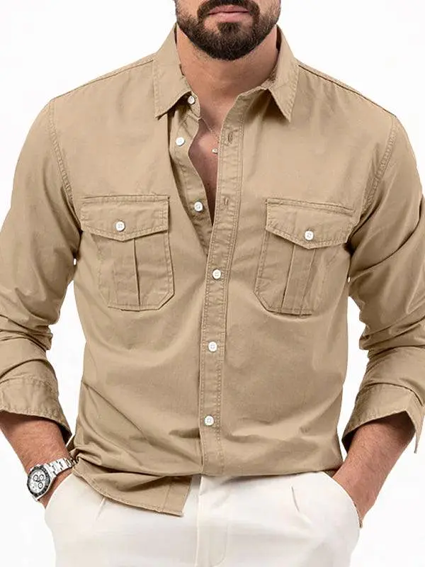 Multi-Pocket Men Casual Shirt