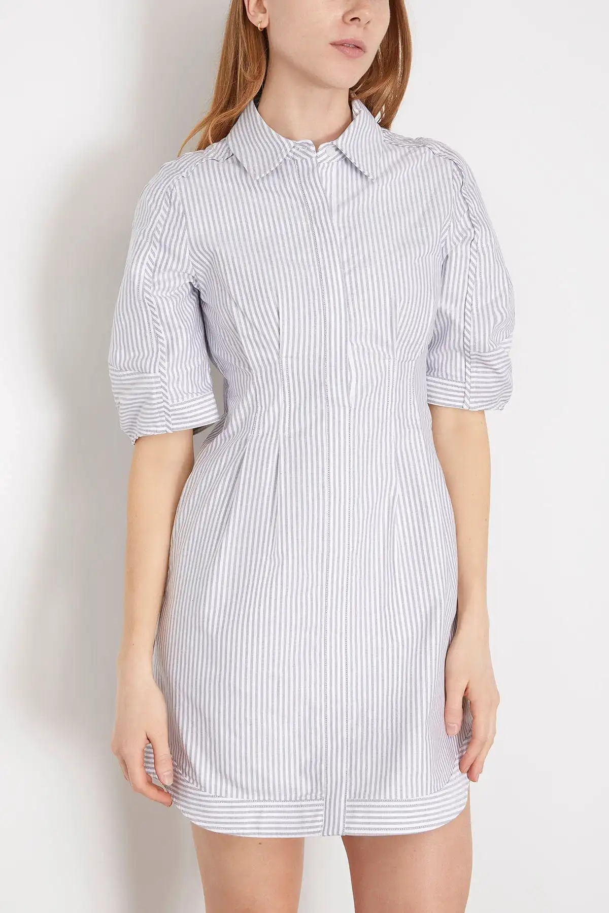 Percy Short Sleeve Mini Dress in Midnight Stripe