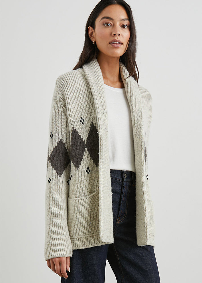 Rails Silas Cardigan - Oatmeal Argyle