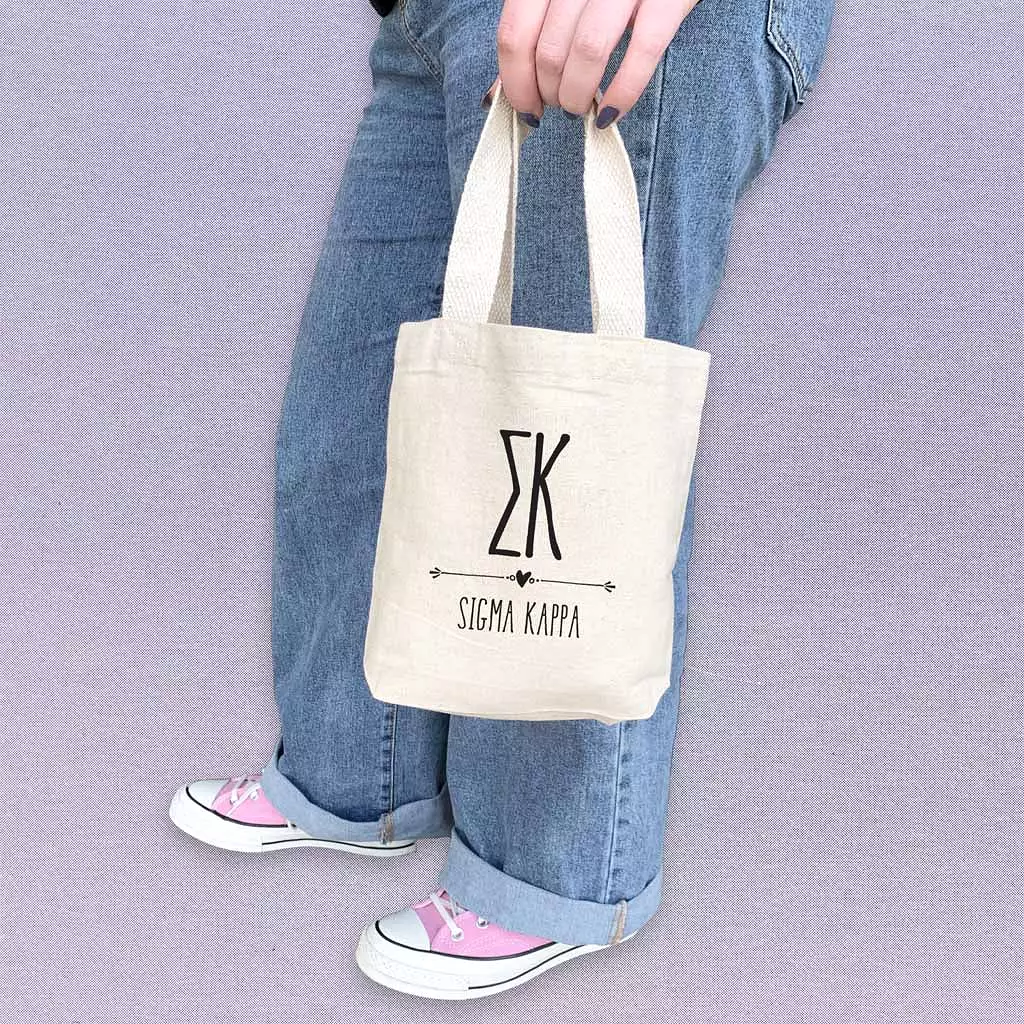 Sigma Kappa Boho Design on Mini Tote Gift Bag