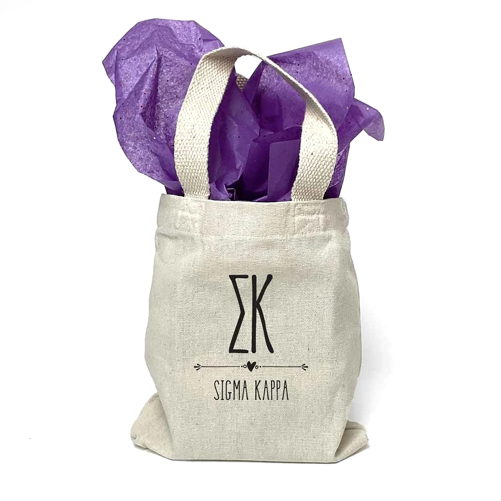 Sigma Kappa Boho Design on Mini Tote Gift Bag