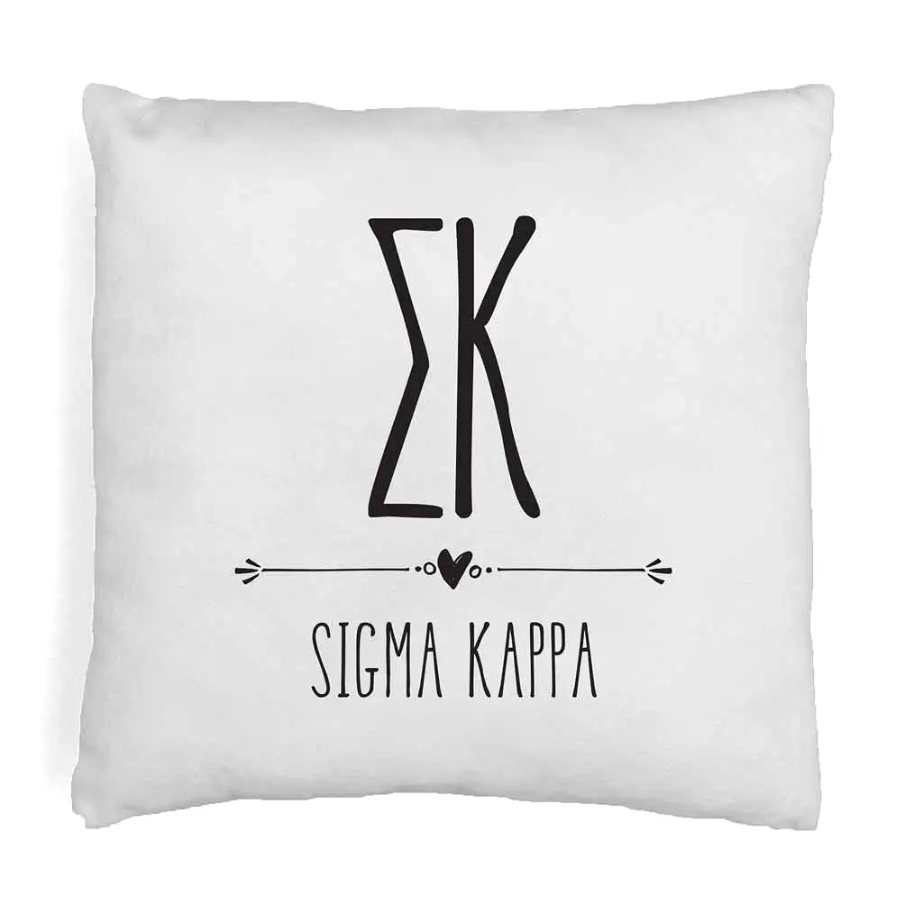 Sigma Kappa Greek Boho Sorority Throw Pillow Cover for Dorm or Apartment