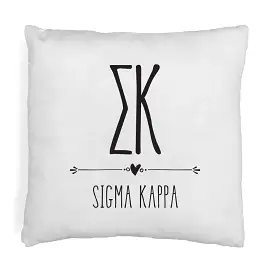 Sigma Kappa Greek Boho Sorority Throw Pillow Cover for Dorm or Apartment