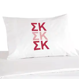 Sigma Kappa Sorority Letters in Sorority Colors Pillowcase