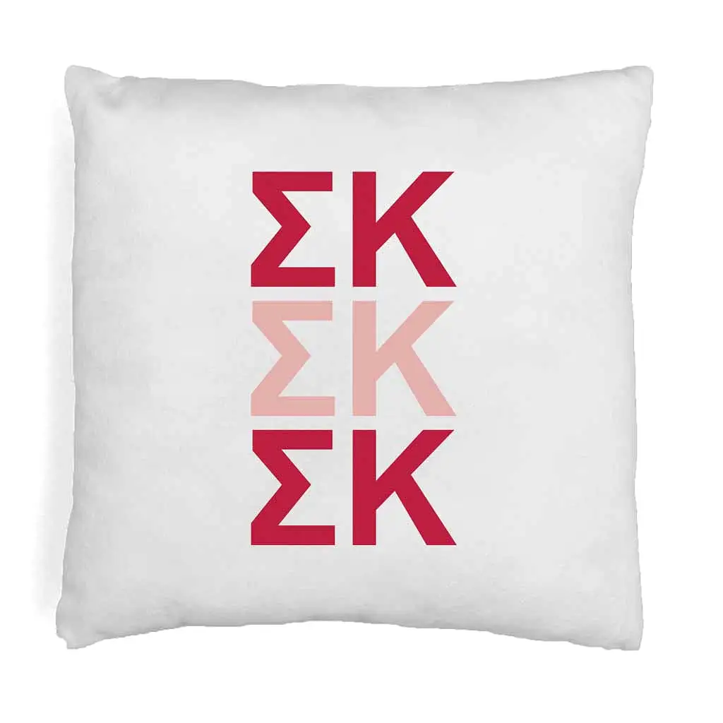 Sigma Kappa Throw Pillow Cover with Greek Letters