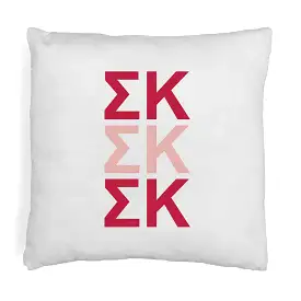 Sigma Kappa Throw Pillow Cover with Greek Letters