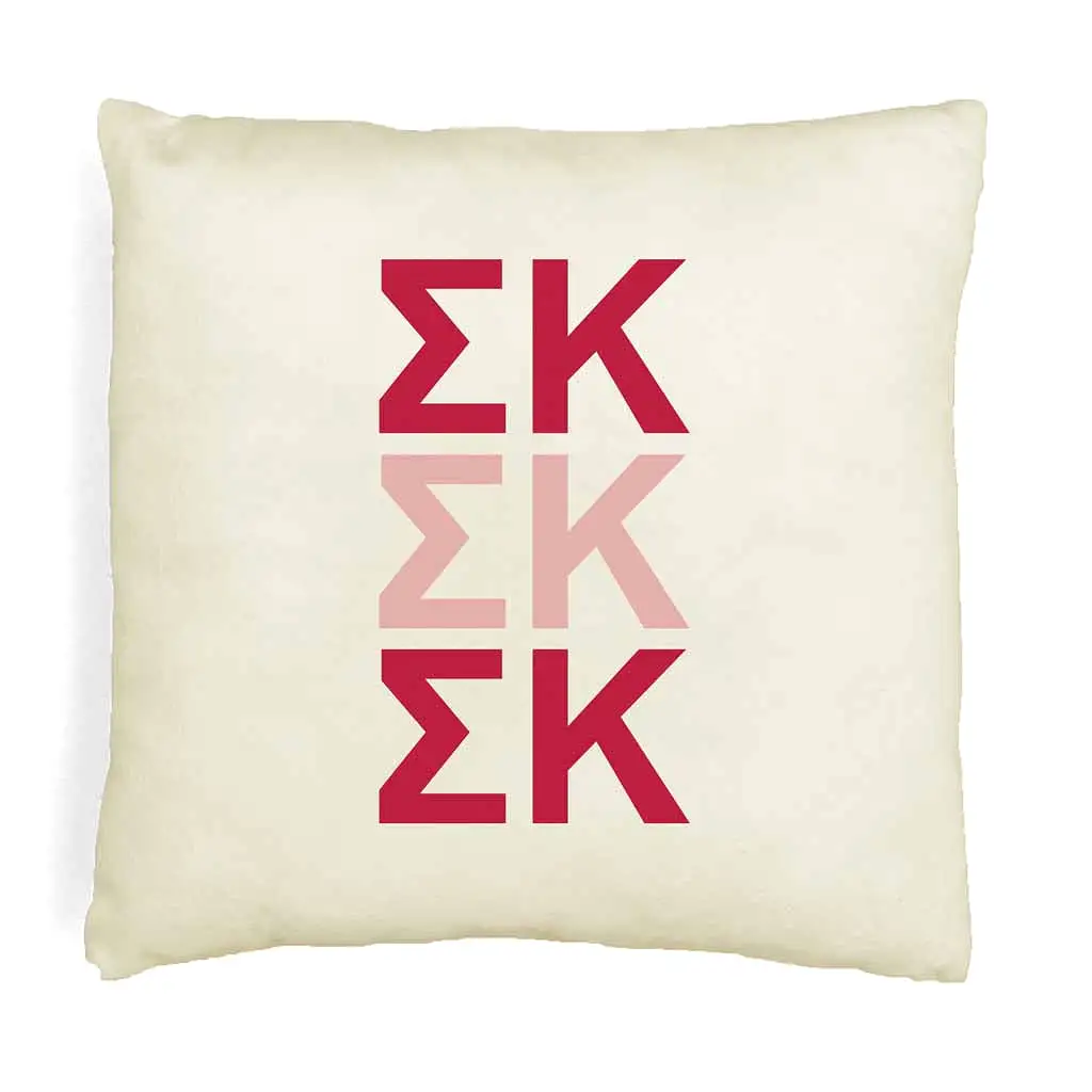 Sigma Kappa Throw Pillow Cover with Greek Letters