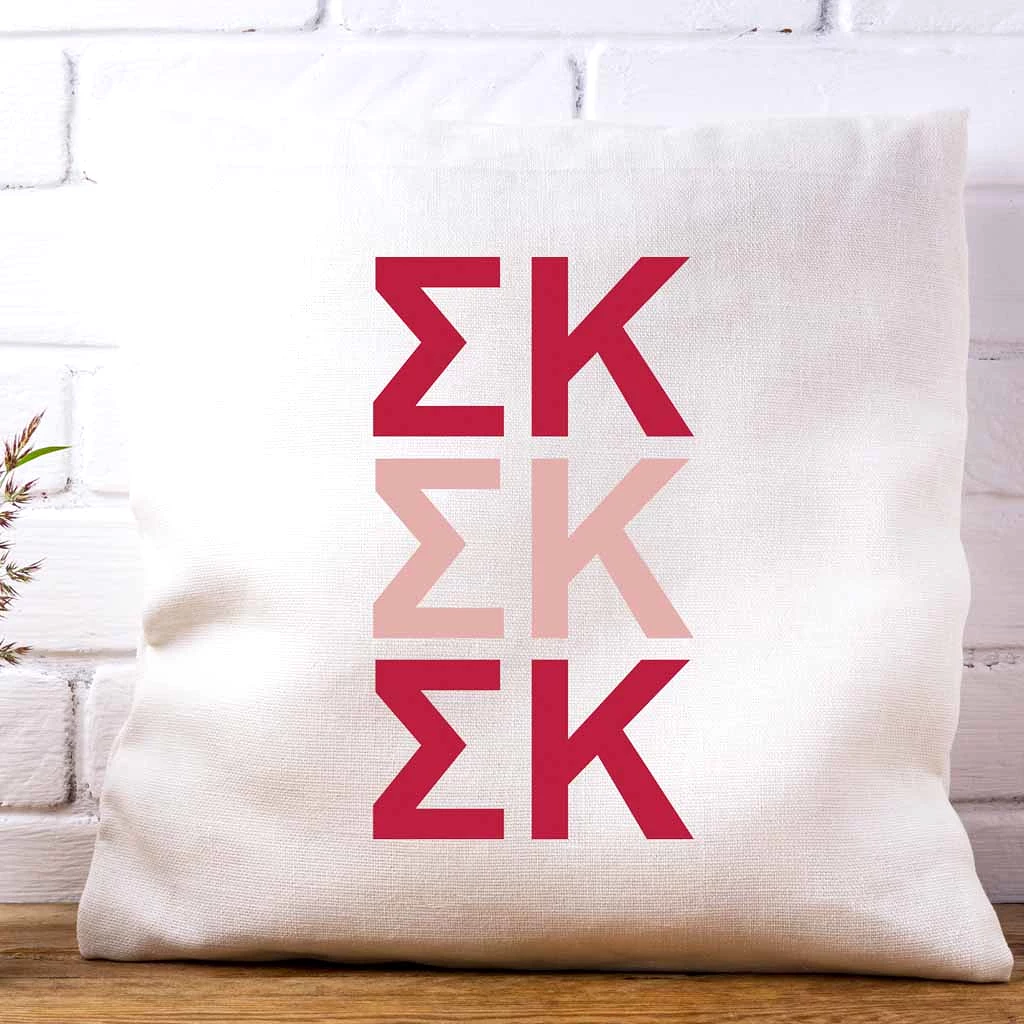 Sigma Kappa Throw Pillow Cover with Greek Letters