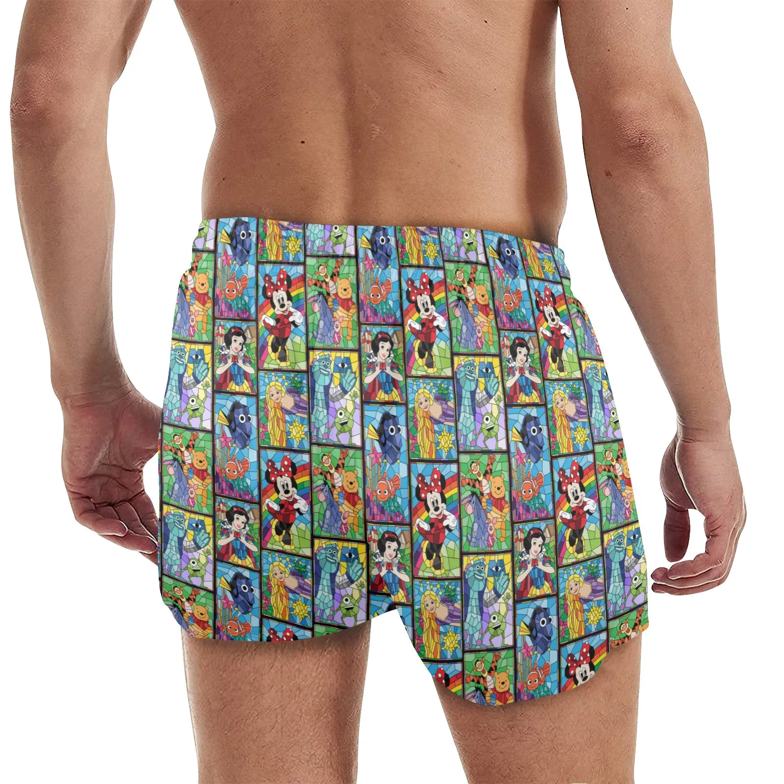 Stained Glass Characters Men's Quick Dry Athletic Shorts