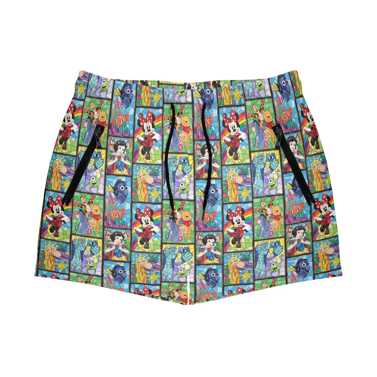 Stained Glass Characters Men's Quick Dry Athletic Shorts