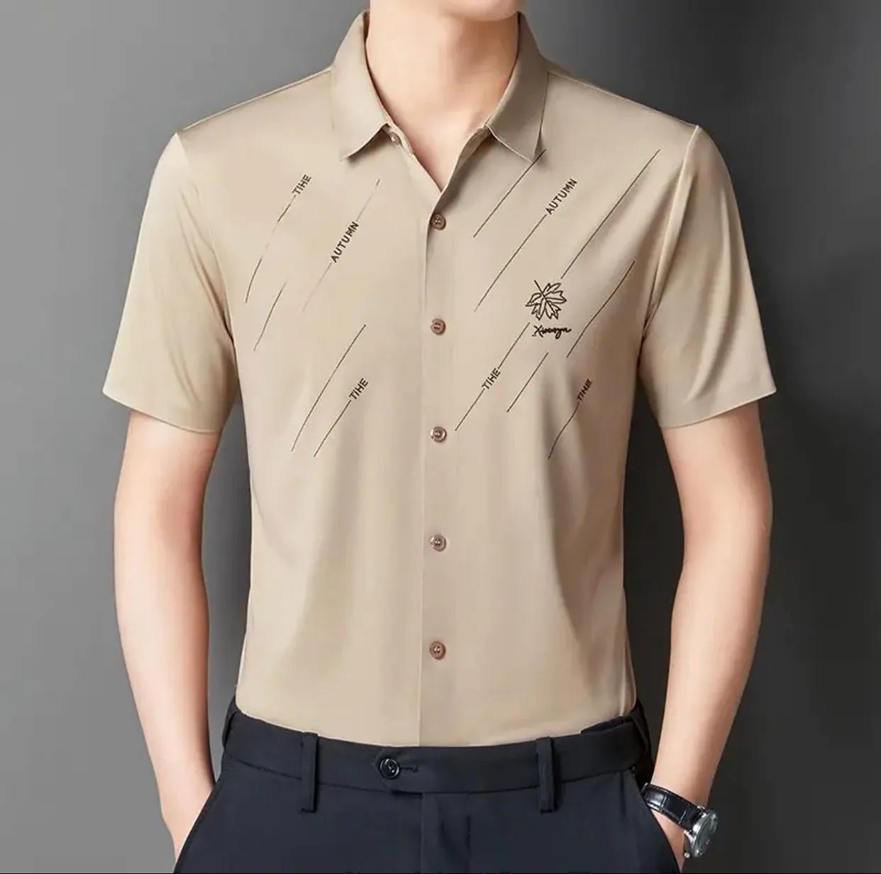 Summer trend all-match short-sleeved shirt M zp143